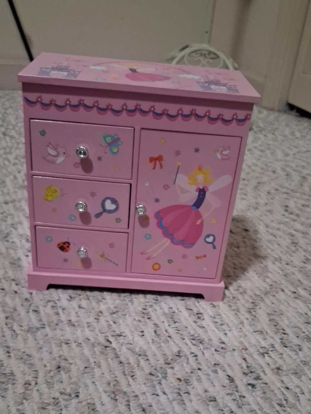 Pink Fairy Jewelry Chest for Kids - Decorative Toy Storage